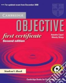 Objective First 2ed Std libro di Capel Annette, Sharp Wendy