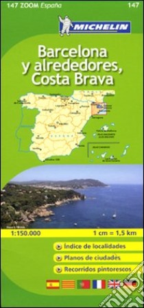 Barcellona-Costa Brava 1:150.000. Ediz. multilingue libro