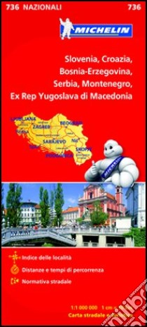 Slovenia, Croazia, Bosnia-Erzegovina, Serbia, Montenegro, Ex Rep Yugoslava di Macedonia 1:1 000 000 libro