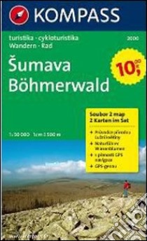 Carta escursionistica n. 2000. Repubblica Ceca. Böhmerwald/Sumava set 2 cartine 1:50.000. Adatto a GPS. DVD-ROM digital map libro