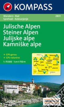 Carta escursionistica e stradale n. 2801. Slovenia. Julische Alpen Steiner Alpen 1:75:000. Adatto a GPS. Digital map. DVD-ROM libro