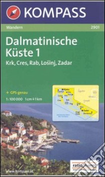 Carta escursionistica n. 9001. Croatia. Dalmatinische Küste 1:100.000.Adatto a GPS. Digital map. DVD-ROM. Vol. 1: Krk, Cres, Rab, Losinj, Zadar libro