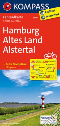 Carta cicloturistica n. 3007. Hamburg, Stormarn, Altes Land 1:70.000. Adatto a GPS. Digital map. DVD-ROM libro