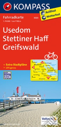 Carta cicloturistica n. 3023. Usedom, Stettiner Haff, Greifswald 1:70.000. Adatto a GPS. Digital map. DVD-ROM libro