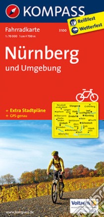 Carta cicloturistica n. 3100. Nürnberg & Umgebung 1:70.000. Adatto a GPS. Digital map. DVD-ROM libro