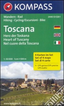 Carta escursionistica n. 2440. Nel cuore della Toscana-Herz der Toscana. Adatto a GPS. Digital map. DVD-ROM libro