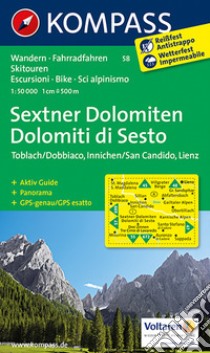 Wanderkarte n. 58. Sextner Dolomiten libro