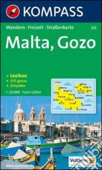 Carta escursionistica n. 235. Malta e isole Lipari. Malta, Gozo 1:25.000. Adatto a GPS. Digital map. DVD-ROM libro