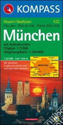 Pianta della città n. 422. Germania. Monaco nell'insieme 1:22.500 libro