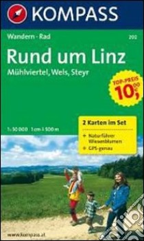 Carta escursionistica n. 202. Austria. Ad est delle Alpi. Vienna... Mühlviertel, Linz, Wels, Steyr 1:50.000 (set con due carte). Adatto a GPS. DVD-ROM digital map. Ediz. bilingue libro