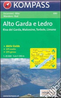 Carta escursionistica n. 690. Lago di Garda. Alto Garda e Ledro, Riva del Garda, Malcesine 1:25000. Adatto a GPS. Digital map. DVD-ROM libro