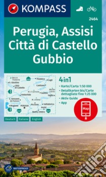 Carta n. 2464. Perugia, Assisi, Città di Castello, Gubbio. Ediz. italiana, inglese e tedesca libro