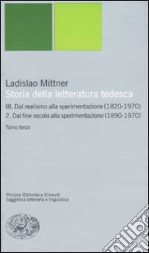 Storia della letteratura tedesca. Vol. 3/2: Dal realismo alla sperimentazione (1890-1970). Dal fine secolo alla sperimentazione (1890-1970) libro di Mittner Ladislao