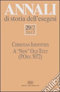 Annali di storia dell'esegesi (2012). Vol. 29/2 libro