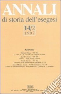 Annali di storia dell'esegesi. Vol. 14/2: 1997 libro