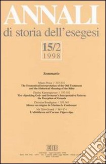 Annali di storia dell'esegesi. Vol. 15/2: 1998 libro