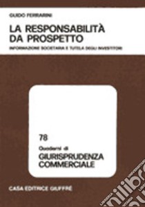 La responsabilità da prospetto libro di Ferrarini Guido