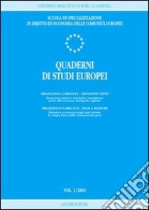 Quaderni di studi europei (2001). Vol. 1 libro