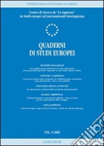 Quaderni di studi europei (2006). Vol. 1 libro