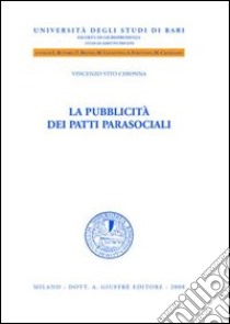 La pubblicità dei patti parasociali libro di Chionna Vincenzo Vito