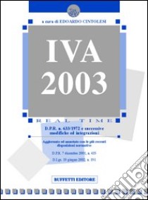 IVA 2003 libro di Cintolesi Edoardo