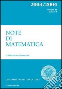 Note di matematica. Vol. 22 libro di Università di Lecce (cur.)