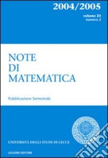 Note di matematica. Vol. 23 libro di Università di Lecce (cur.)