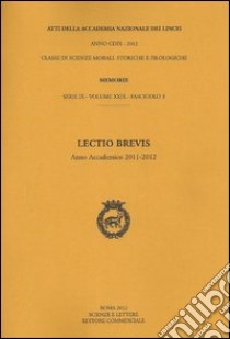 Lectio brevis (anno accademico 2012) libro