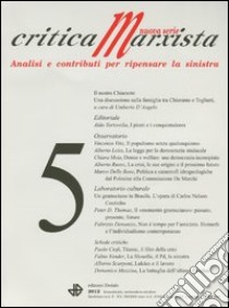 Rivista - Critica Marxista N. 5/2012 (settembre/ottobre) libro