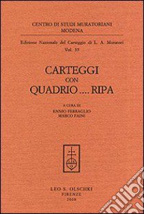 Carteggi con Quadrio... Ripa libro di Muratori Lodovico Antonio