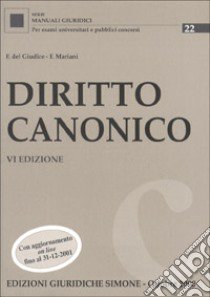 Diritto canonico libro di Del Giudice Federico - Mariani Federico