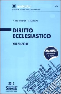 Diritto ecclesiastico libro di Del Giudice Federico - Mariani Federico