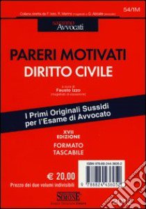 Pareri motivati diritto civile-Pareri motivati diritto penale libro di Izzo Fausto - Visco Fabio