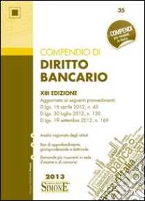 Compendio di diritto bancario libro