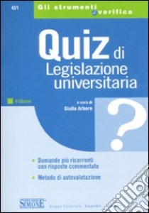 Quiz di legislazione universitaria libro