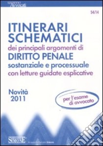 Itinerari schematici dei principali argomenti di diritto penale sostanziale e processuale con letture guidate esplicative libro