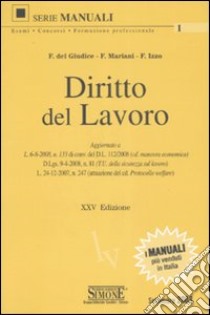 Diritto del lavoro libro di Del Giudice Federico - Mariani Federico - Izzo Fausto