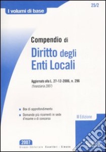 Compendio di diritto degli enti locali libro