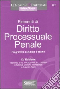 Elementi di diritto processuale penale libro