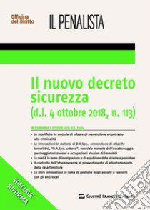 Il nuovo decreto sicurezza (d.l. 4 ottobre 2018, n.113) libro di Forte Corinna