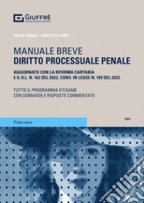 Diritto processuale penale libro di Tonini Paolo; Conti Carlotta