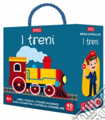 I treni. Q-box. Ediz. illustrata. Con puzzle da 40 pezzi. Con 3 sagome libro di Pesavento Giulia; Gaule Matteo