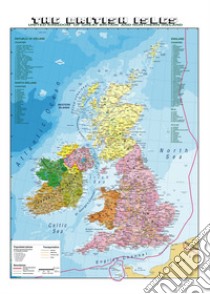 The British Isles 1:1.300.000. Carta murale scolastica fisico/politica plastificata con aste libro