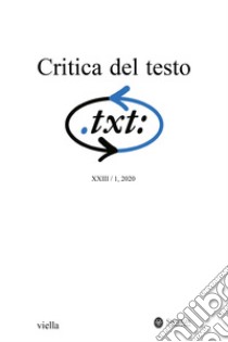 Critica del testo (2020). Vol. 23/1 libro