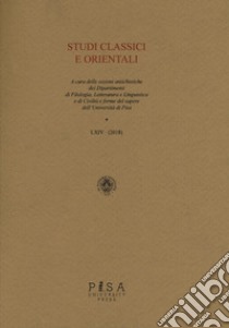 Studi classici orientali (2018). Vol. 64 libro