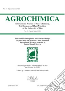 Agrochimica (2022). Vol. 67: Special issue libro