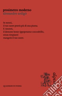 Prosimetro moderno libro di Ardigò Alessandro