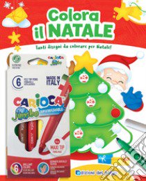 Colora il Natale. Tanti disegni da colorare per Natale! Ediz. a colori. Con 6 pennarelli Jumbo Carioca libro di Ambrosini Ilaria