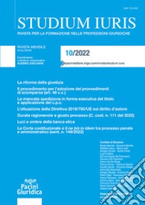 Studium iuris. Rivista per la formazione nelle professioni giuridiche (2022). Vol. 10 libro