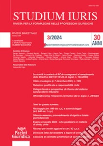 Studium iuris. Rivista per la formazione nelle professioni giuridiche (2024). Vol. 3 libro